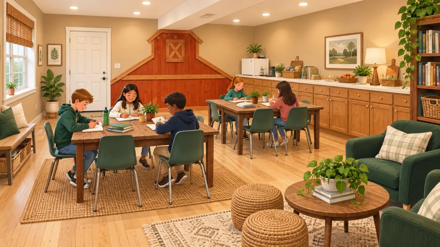 Planned school-age kids club room